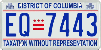 DC license plate EQ7443