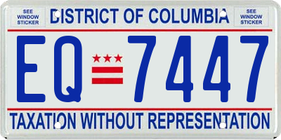 DC license plate EQ7447