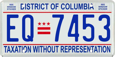 DC license plate EQ7453