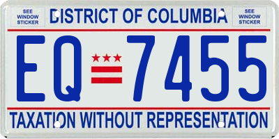 DC license plate EQ7455