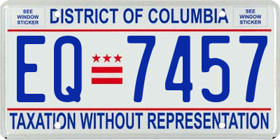 DC license plate EQ7457