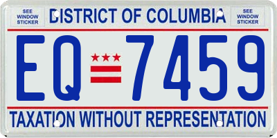 DC license plate EQ7459