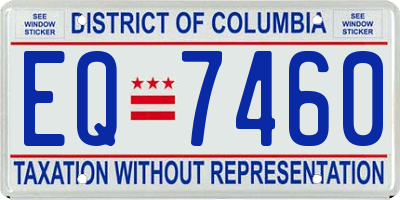 DC license plate EQ7460