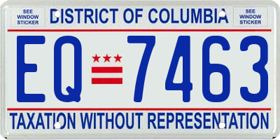 DC license plate EQ7463