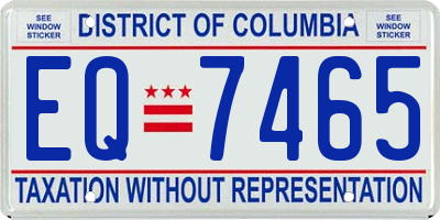 DC license plate EQ7465