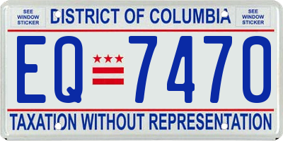 DC license plate EQ7470