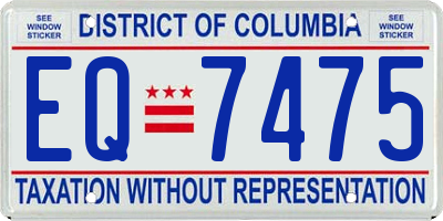DC license plate EQ7475