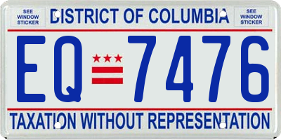 DC license plate EQ7476