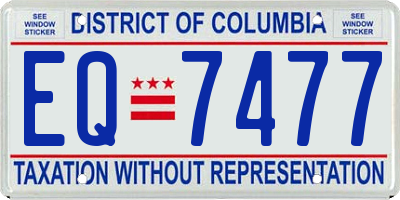 DC license plate EQ7477