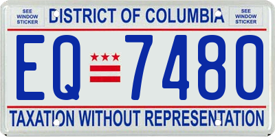 DC license plate EQ7480