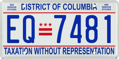 DC license plate EQ7481