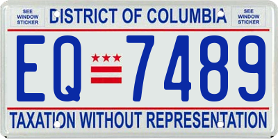 DC license plate EQ7489
