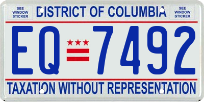 DC license plate EQ7492