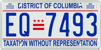 DC license plate EQ7493