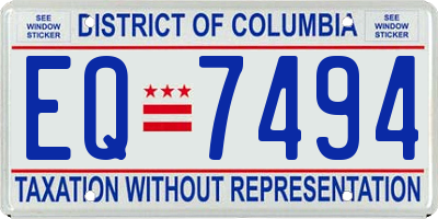 DC license plate EQ7494