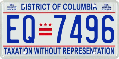 DC license plate EQ7496