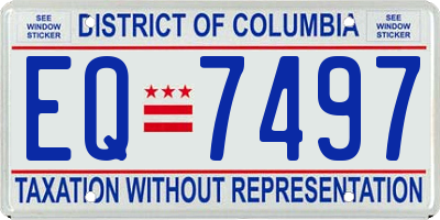 DC license plate EQ7497