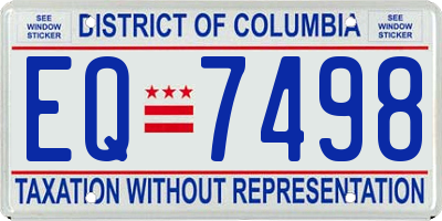 DC license plate EQ7498
