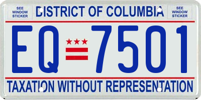 DC license plate EQ7501