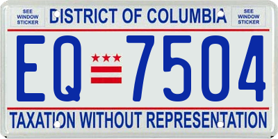 DC license plate EQ7504