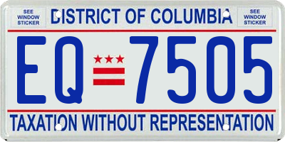 DC license plate EQ7505