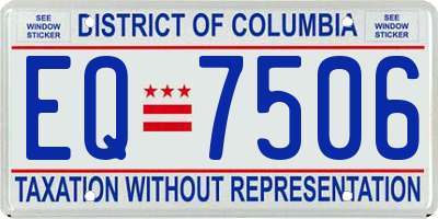 DC license plate EQ7506
