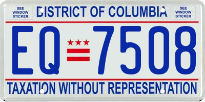 DC license plate EQ7508