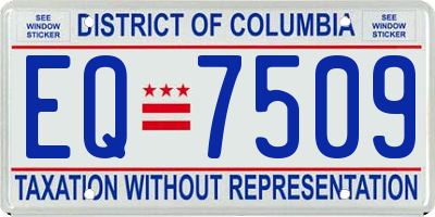 DC license plate EQ7509