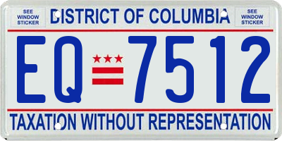 DC license plate EQ7512