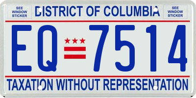 DC license plate EQ7514