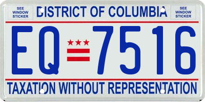 DC license plate EQ7516