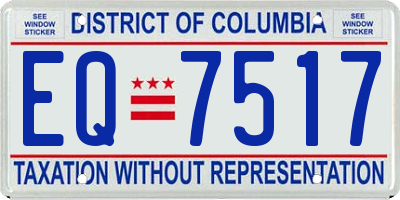 DC license plate EQ7517