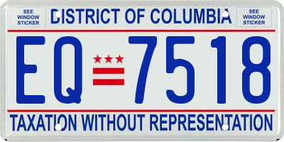 DC license plate EQ7518