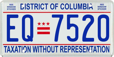 DC license plate EQ7520