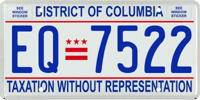 DC license plate EQ7522