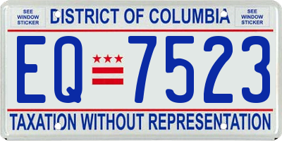 DC license plate EQ7523