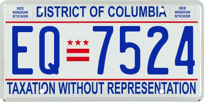 DC license plate EQ7524