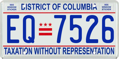 DC license plate EQ7526