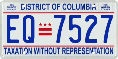 DC license plate EQ7527