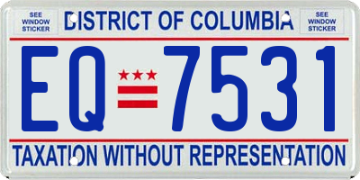 DC license plate EQ7531