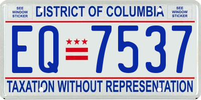 DC license plate EQ7537