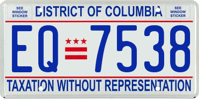 DC license plate EQ7538