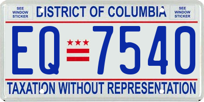 DC license plate EQ7540