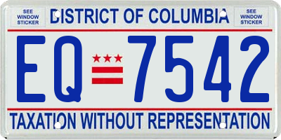 DC license plate EQ7542