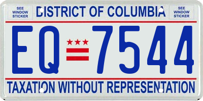 DC license plate EQ7544