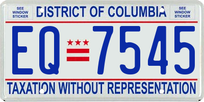 DC license plate EQ7545