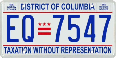 DC license plate EQ7547
