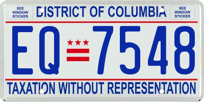 DC license plate EQ7548