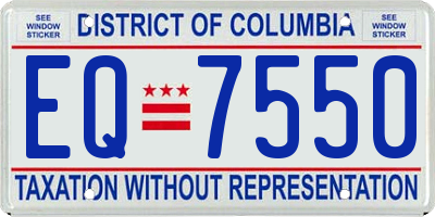 DC license plate EQ7550