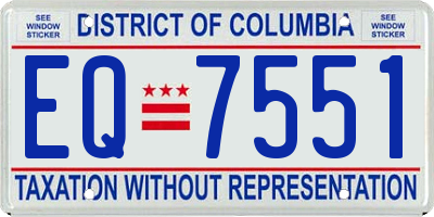 DC license plate EQ7551